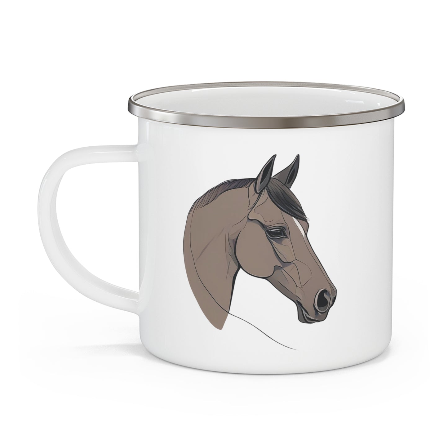 Horse Mug Enamel Left