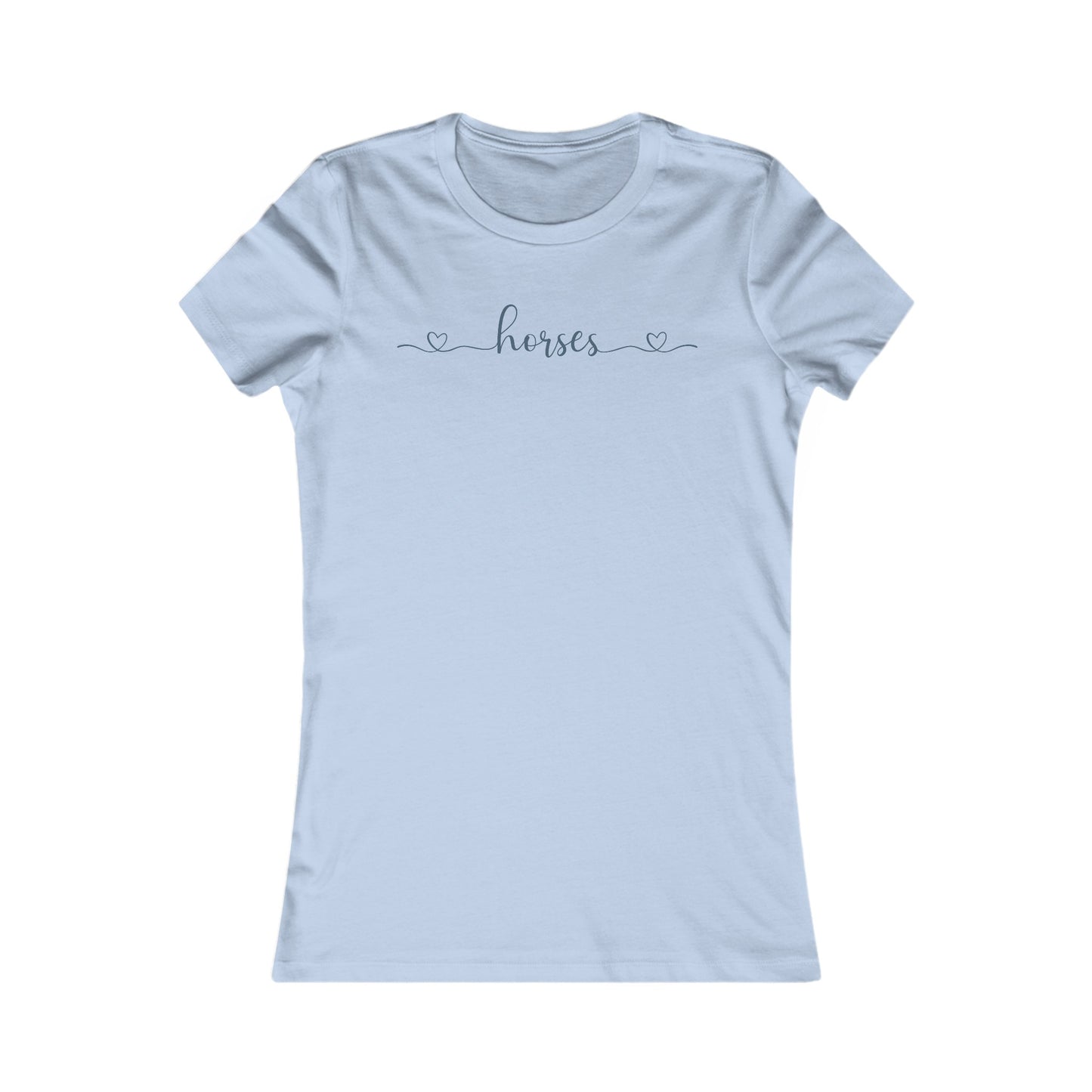 Horse tee hearts blue