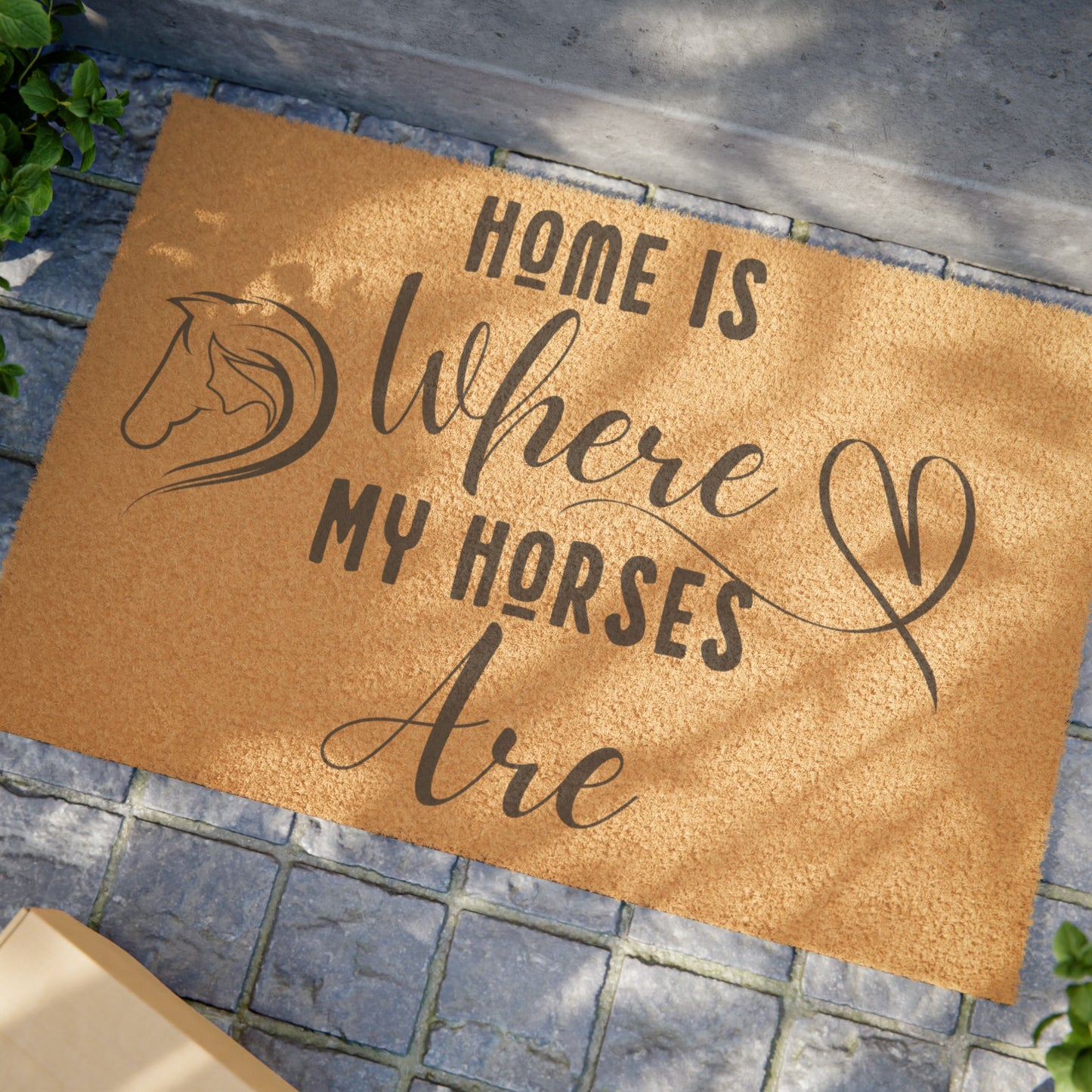 Horse Barn Door Mat Home is where my horses are