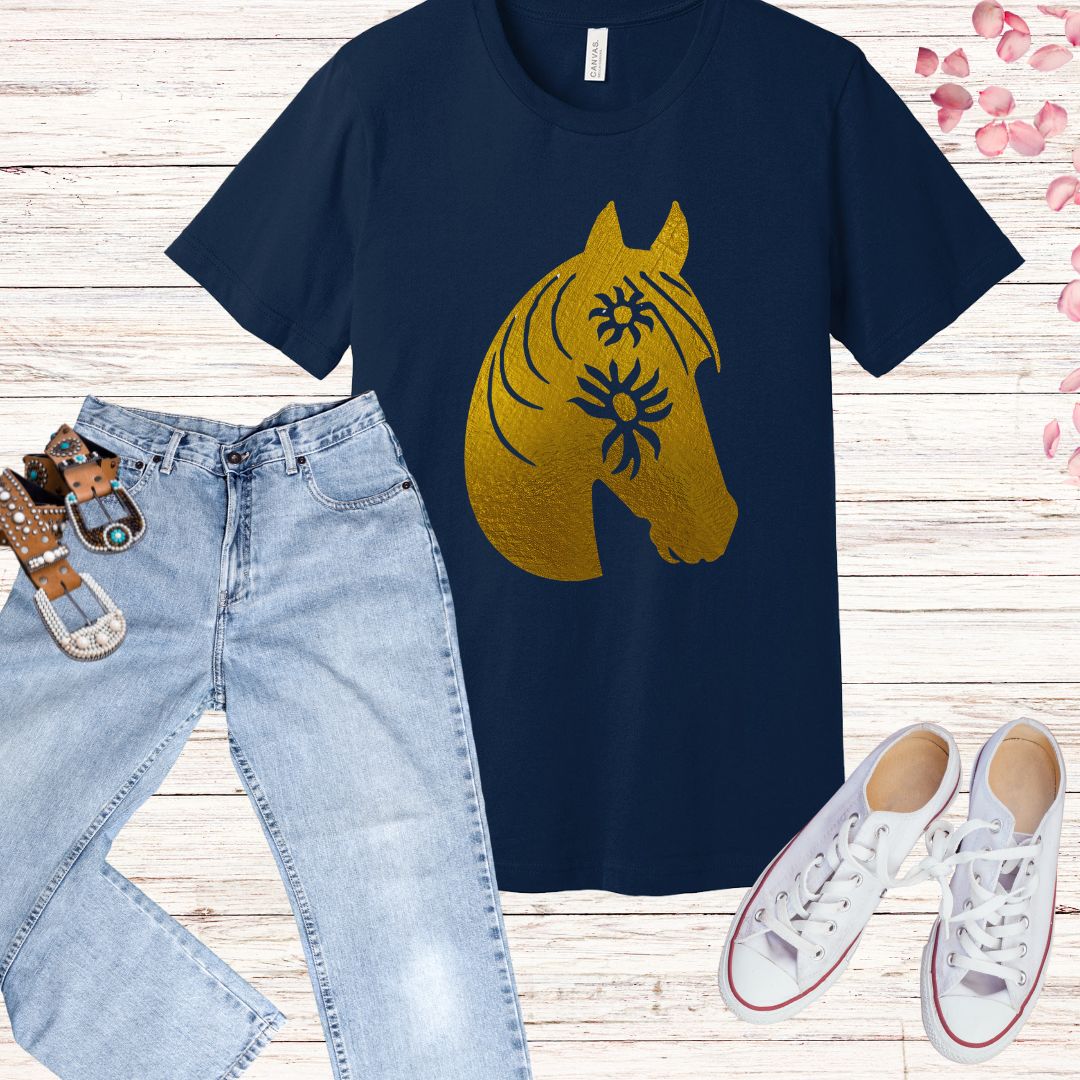 Horse Lover Tee Navy