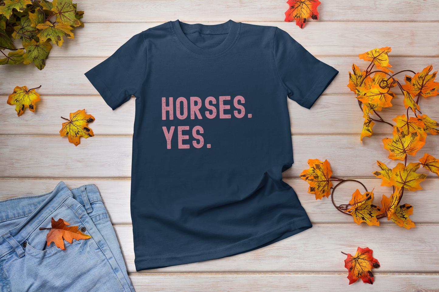 Horse Tee shirt for horse lovers Navy