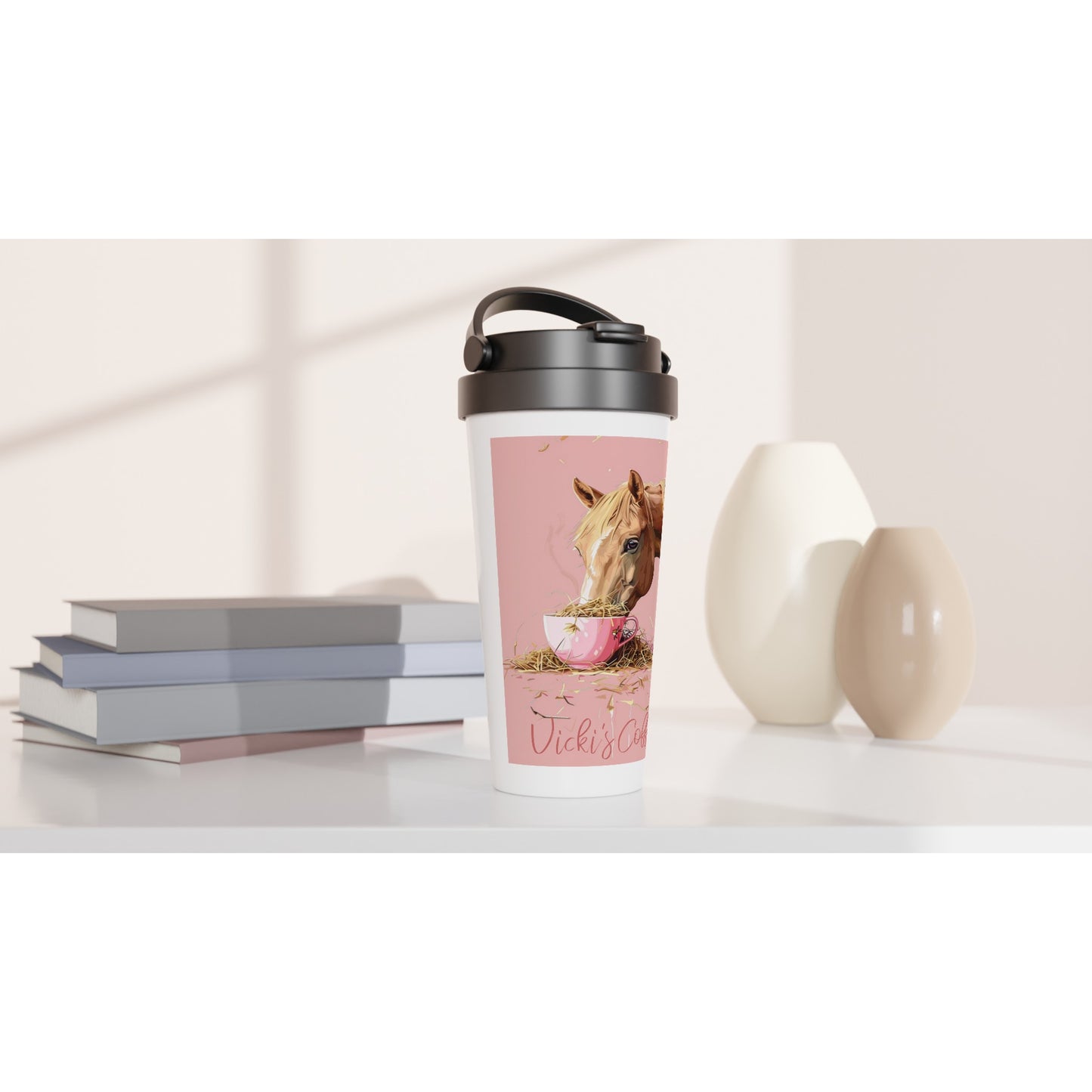 Personalized Horse & Coffee Travel Mug