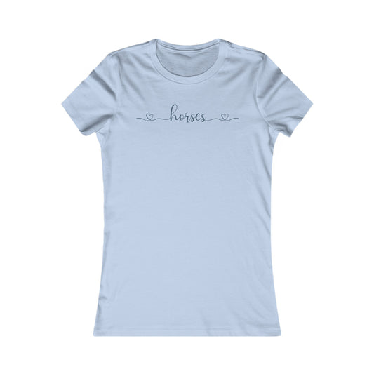 Horse tee hearts blue