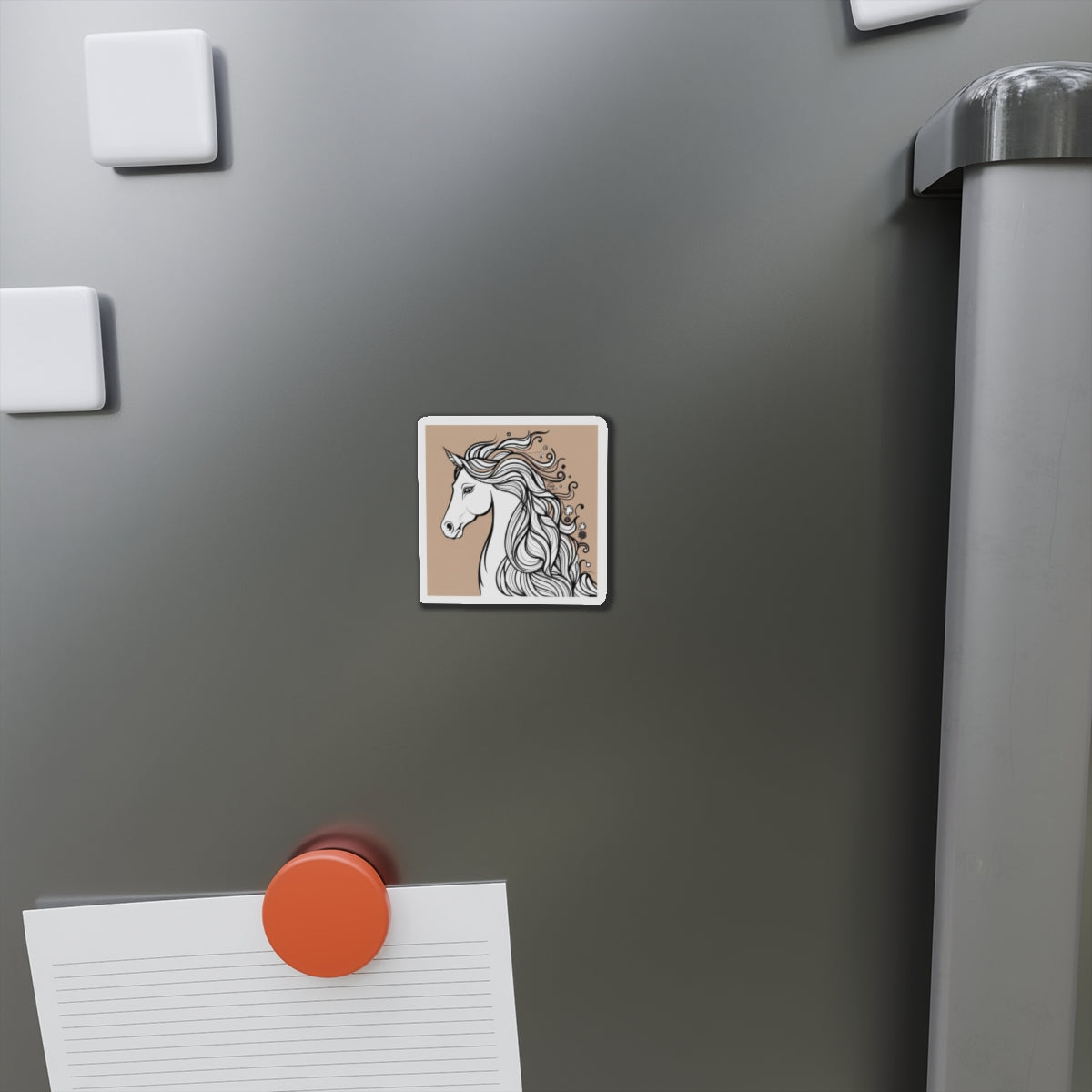Beautiful horse magnet on fridge