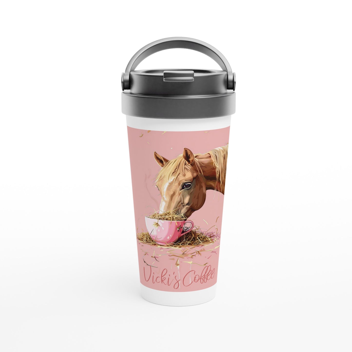 Personalized Horse & Coffee Travel Mug