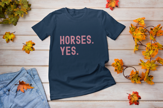 Horse Tee shirt for horse lovers Navy