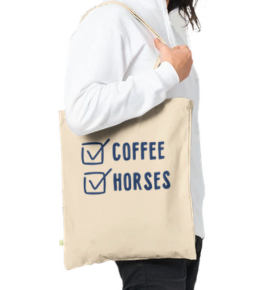 Horses ✔️ Coffee ✔️ Tote Bag
